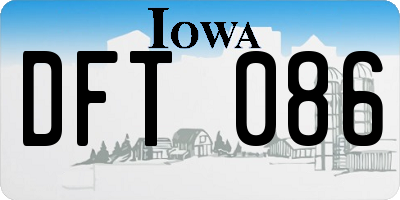IA license plate DFT086