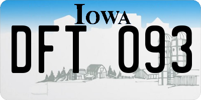IA license plate DFT093