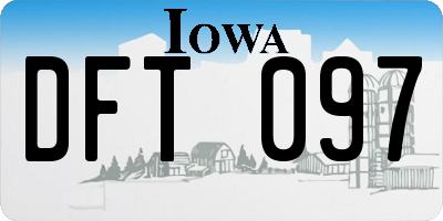 IA license plate DFT097