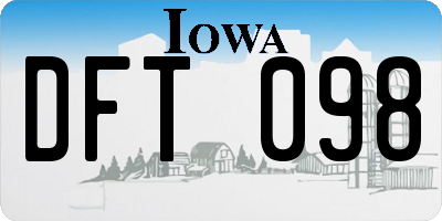 IA license plate DFT098