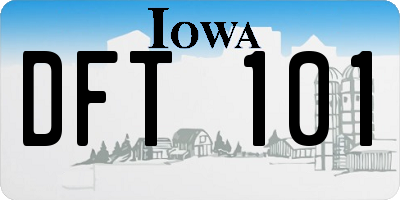IA license plate DFT101
