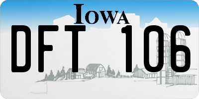 IA license plate DFT106