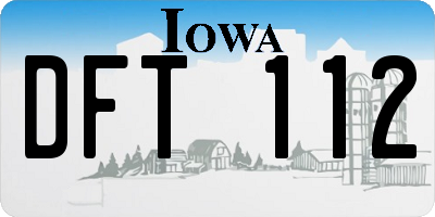 IA license plate DFT112