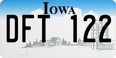 IA license plate DFT122