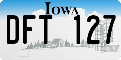 IA license plate DFT127