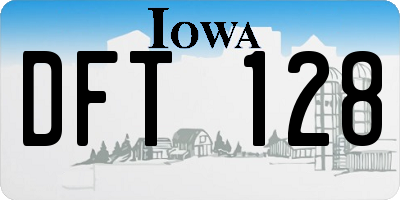 IA license plate DFT128