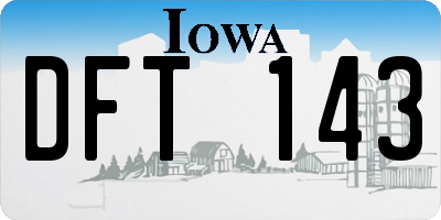IA license plate DFT143