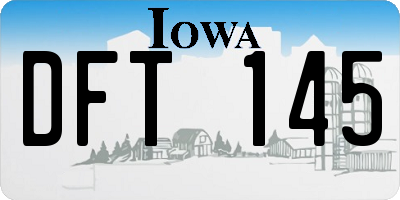 IA license plate DFT145