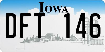 IA license plate DFT146