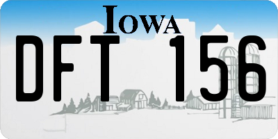 IA license plate DFT156