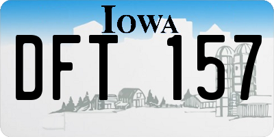 IA license plate DFT157