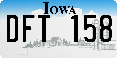 IA license plate DFT158