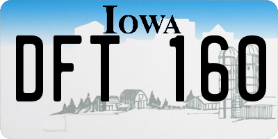 IA license plate DFT160
