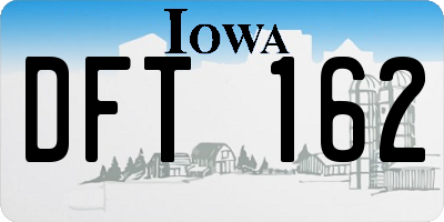 IA license plate DFT162