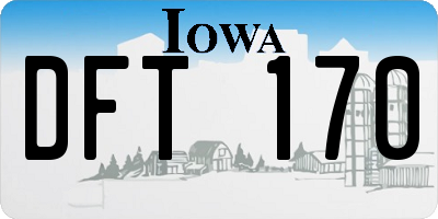 IA license plate DFT170