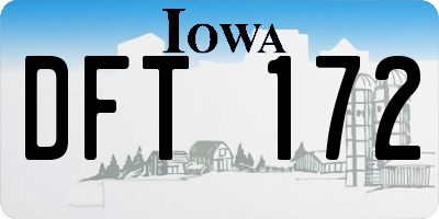 IA license plate DFT172