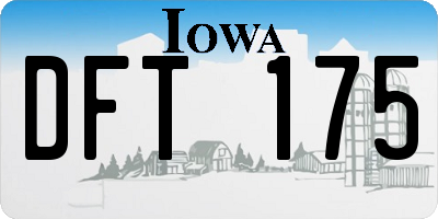 IA license plate DFT175