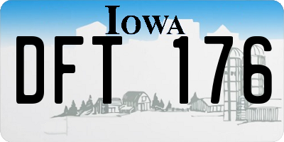 IA license plate DFT176