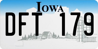 IA license plate DFT179