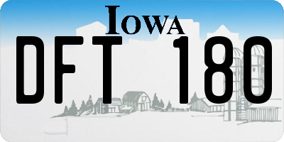 IA license plate DFT180