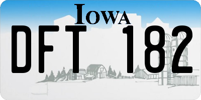 IA license plate DFT182