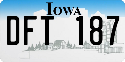 IA license plate DFT187