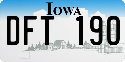 IA license plate DFT190