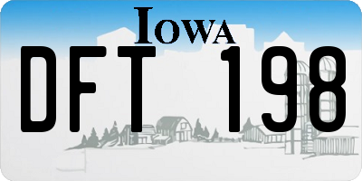 IA license plate DFT198