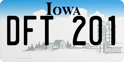 IA license plate DFT201