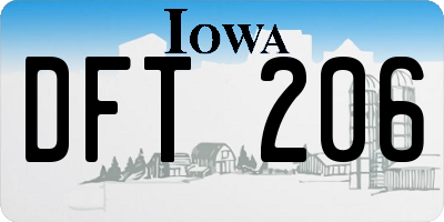 IA license plate DFT206