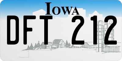 IA license plate DFT212