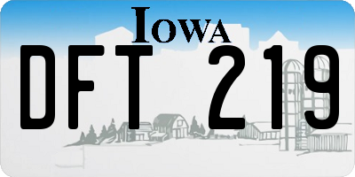 IA license plate DFT219