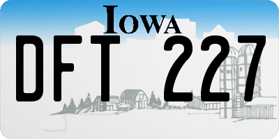 IA license plate DFT227
