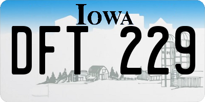 IA license plate DFT229