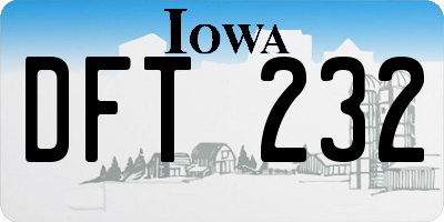 IA license plate DFT232