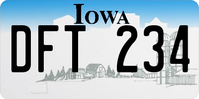 IA license plate DFT234