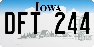 IA license plate DFT244