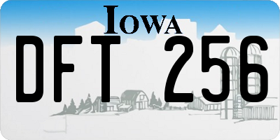 IA license plate DFT256