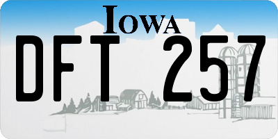 IA license plate DFT257