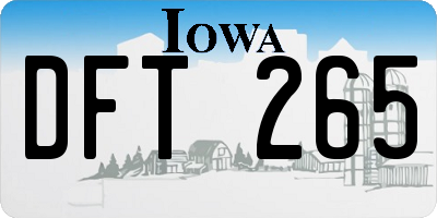IA license plate DFT265