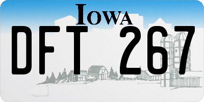 IA license plate DFT267