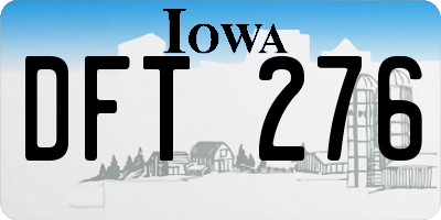 IA license plate DFT276