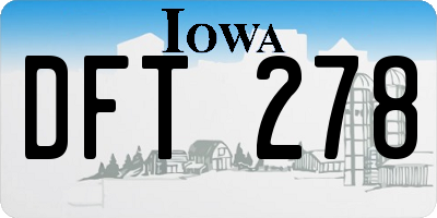 IA license plate DFT278