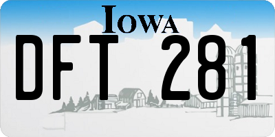 IA license plate DFT281