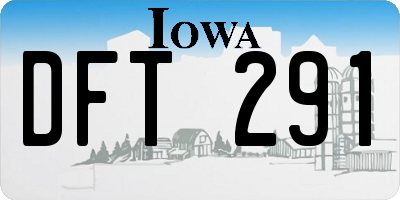IA license plate DFT291