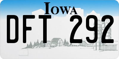 IA license plate DFT292