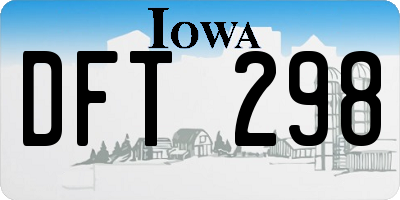 IA license plate DFT298