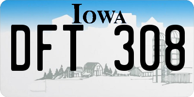 IA license plate DFT308