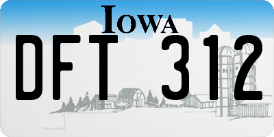 IA license plate DFT312