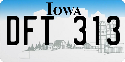 IA license plate DFT313